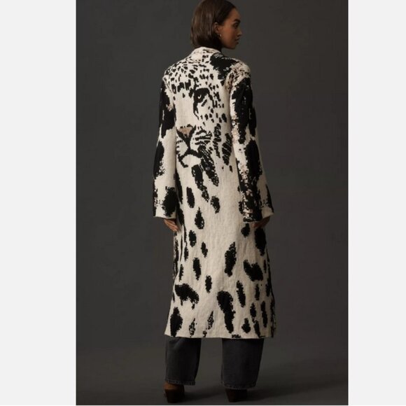 Anthropologie Pilcro Leopard Print Sweater Duster Cardigan Jacket S M NWT - Picture 8 of 8